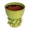Hello Honey® 12.25" Green Round Terra-cotta Hobnail Footed Vase